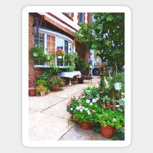 Belvidere NJ - Outdoor Cafe with Flowerpots Sticker